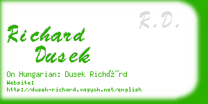 richard dusek business card